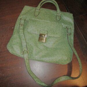 VINTAGE THE LIMITED Large Faux Ostrich Leather Handbag